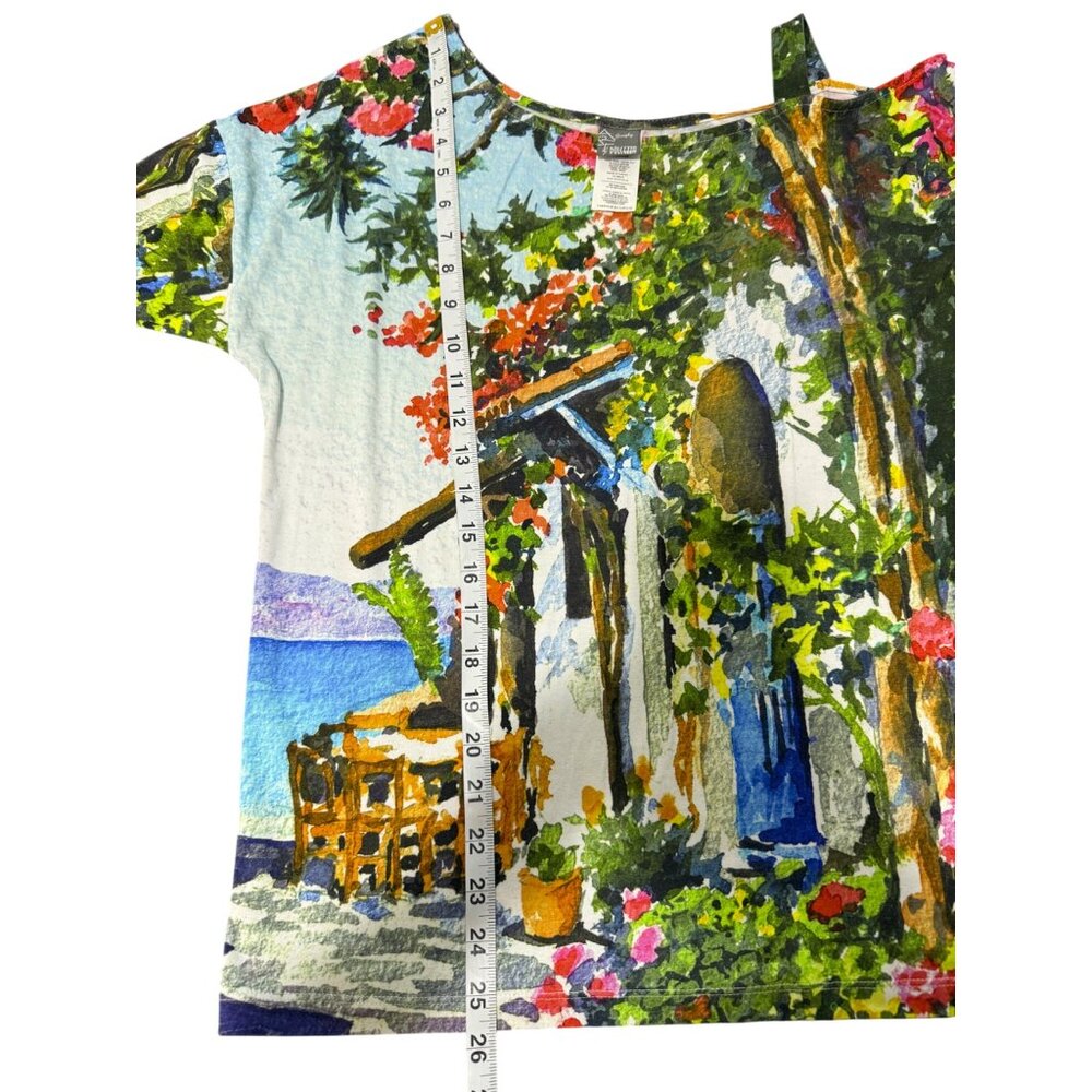 Simply Art Dolcezza Womens Szie S Top 3/4 Sleeve One-Shoulder Artistic Print - Picture 7 of 7